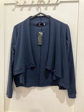 NWT Fenini XS Navy Open-Front Women's Cardigan - IMPERFECT